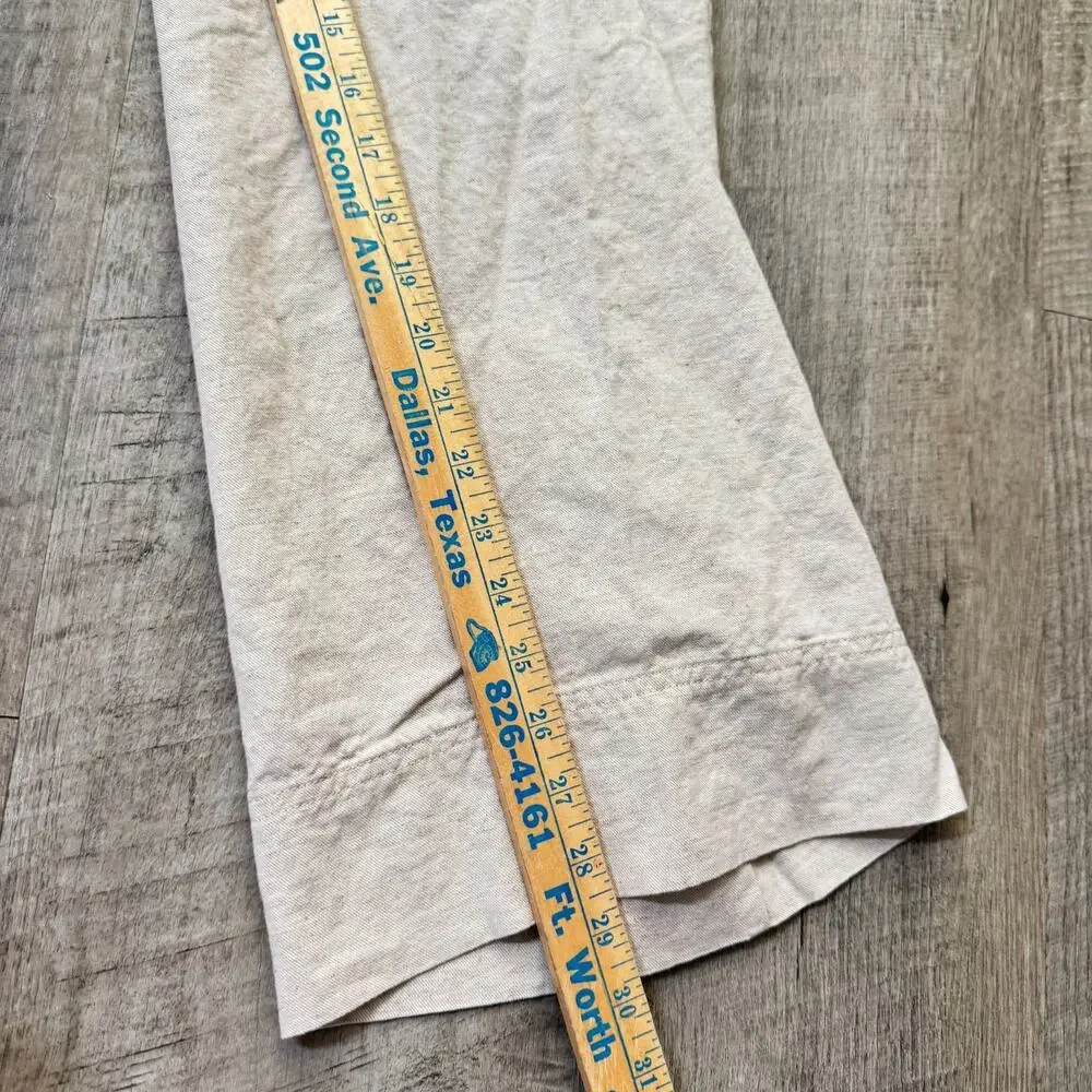 Mango Cream Linen Wide Leg Trousers Women's Size 4 Linen Blend Resort Wear